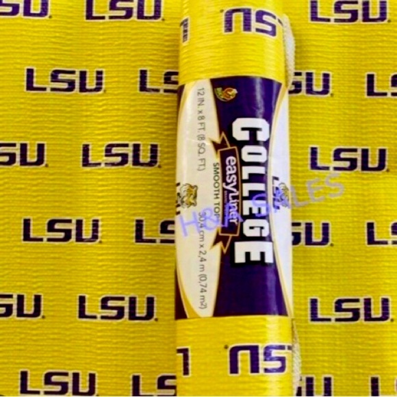 NWT LSU Tigers Smooth Top Non-adhesive Shelf Drawer Liner 20" x 5' (4 available) - Picture 4 of 12